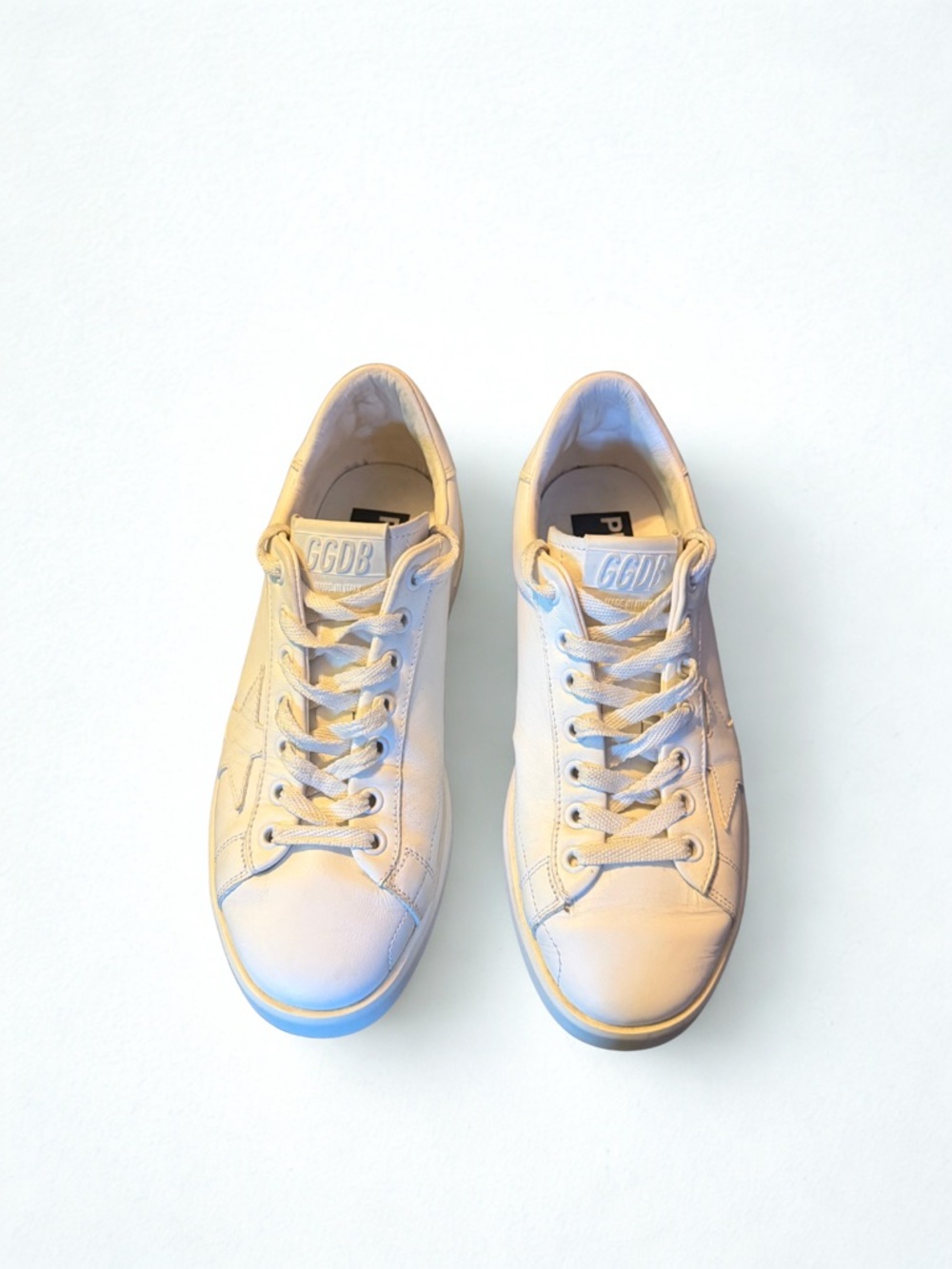Golden Goose White Leather Low-Top Sneakers